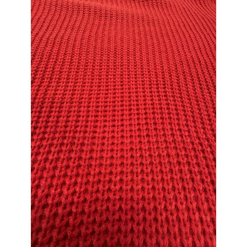 Vintage Saugatuck Dry Goods Co Men’s Red Cable Knit Sweater Size M 100% - Picture 5 of 7